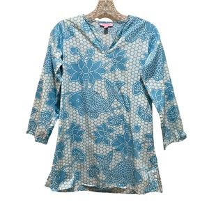 Lilly Pulitzer Fish Print Tunic Style Dress Blue Girl’s Size Large